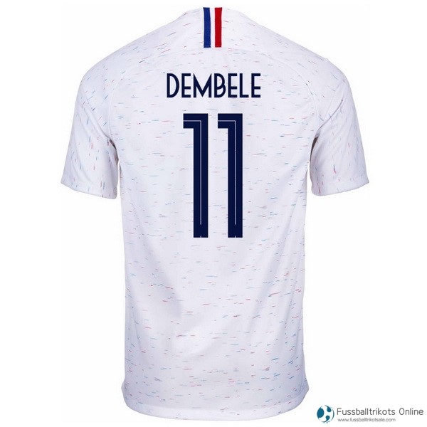Frankreich Trikot Auswarts Dembele 2018 Weiß Fussballtrikots Günstig